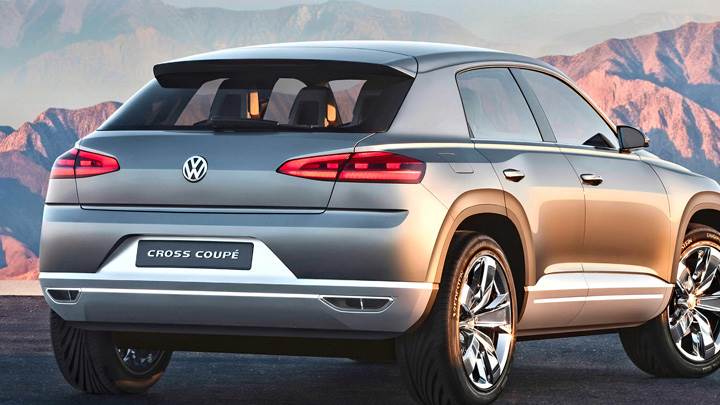 Volkswagen Cross Coupe Concept Back Side Pose In Grey